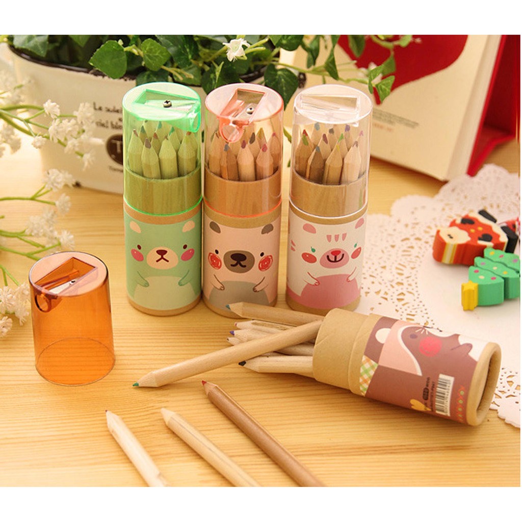 pensil warna beruang mini / Korean cute mini bear pencil color (4I3) SPE007