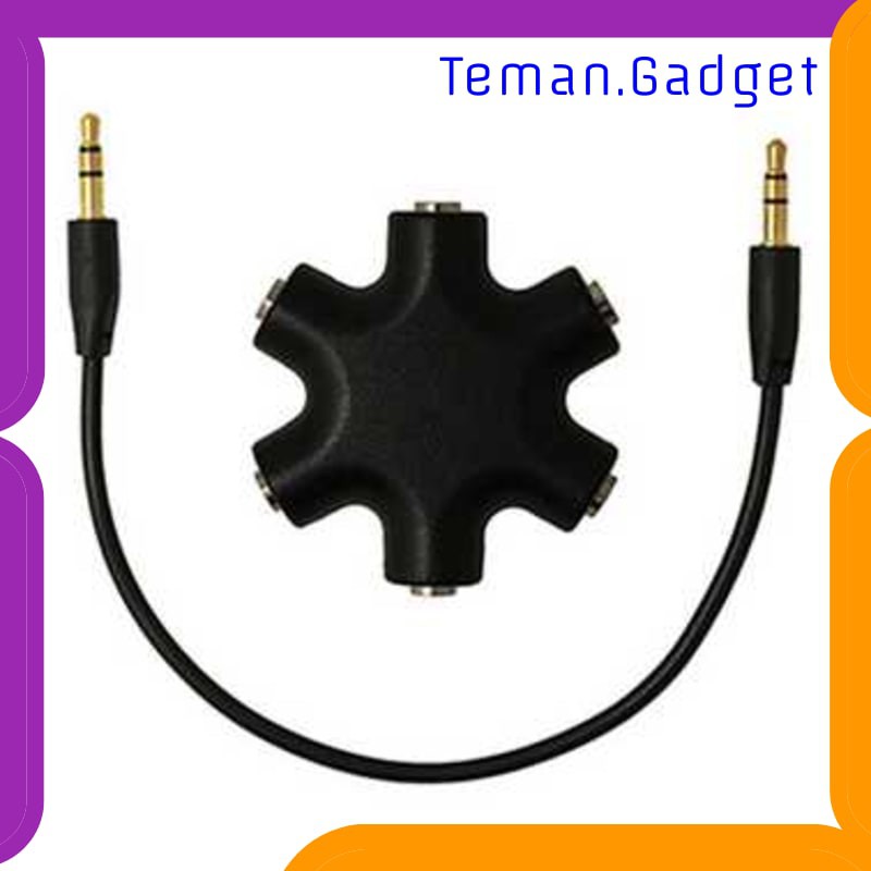TG-AI183 6 WAY PORTS MALE TO 5 FEMALE AUDIO EARPHONE 3.5MM JACK SPLITTER