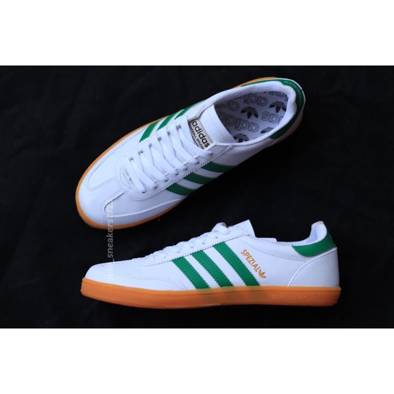 TERLARIS SEPATU SNEAKERS KASUAL Adidas Spezial / Munchen / Samba / Hamburg MURAH Bayar Di Tempat-Spezial Putih Ijo
