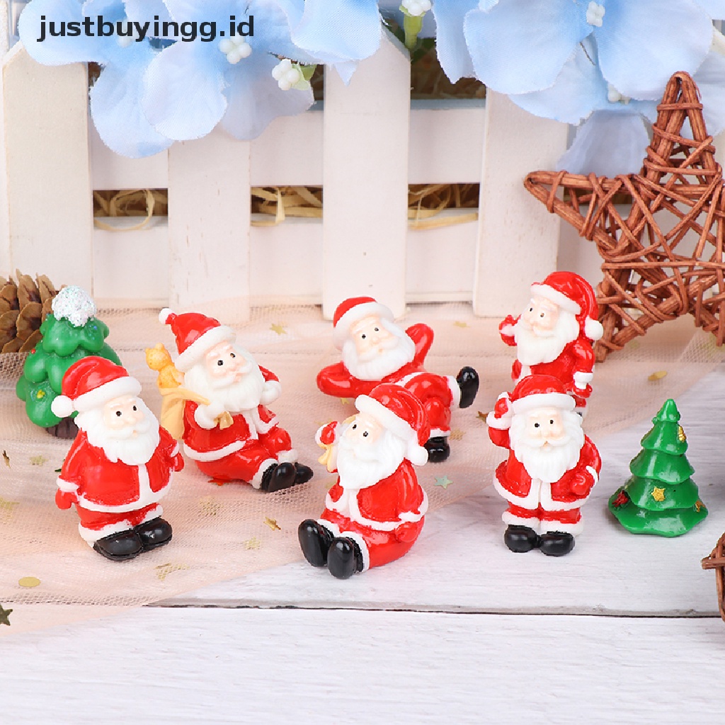 [justbuyingg.id] Christmas Tree Snowman DIY Miniature Garden Decor Santa Claus Micro Landscape ID