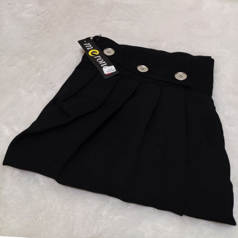 Rok Jumbo Rempel Wanita Katun Supernova SUPER PREMIUM Bawahan Wanita Berkualitas-BLACK