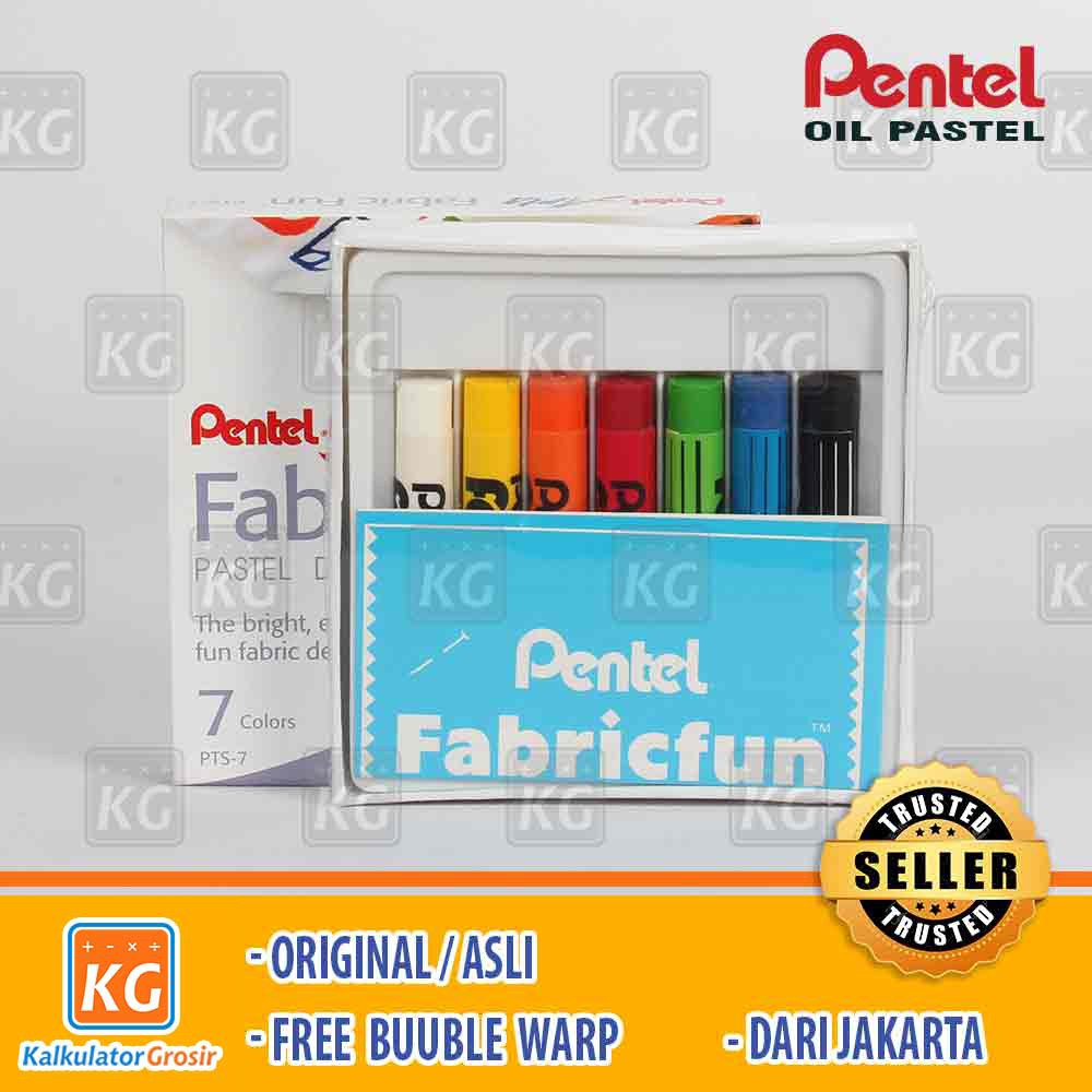 Pentel Fabric Fun Pastel Dye Sticks PTS 7 Warna Cat Kain / Oil Pastels Pentel Krayon PTS7 Colours