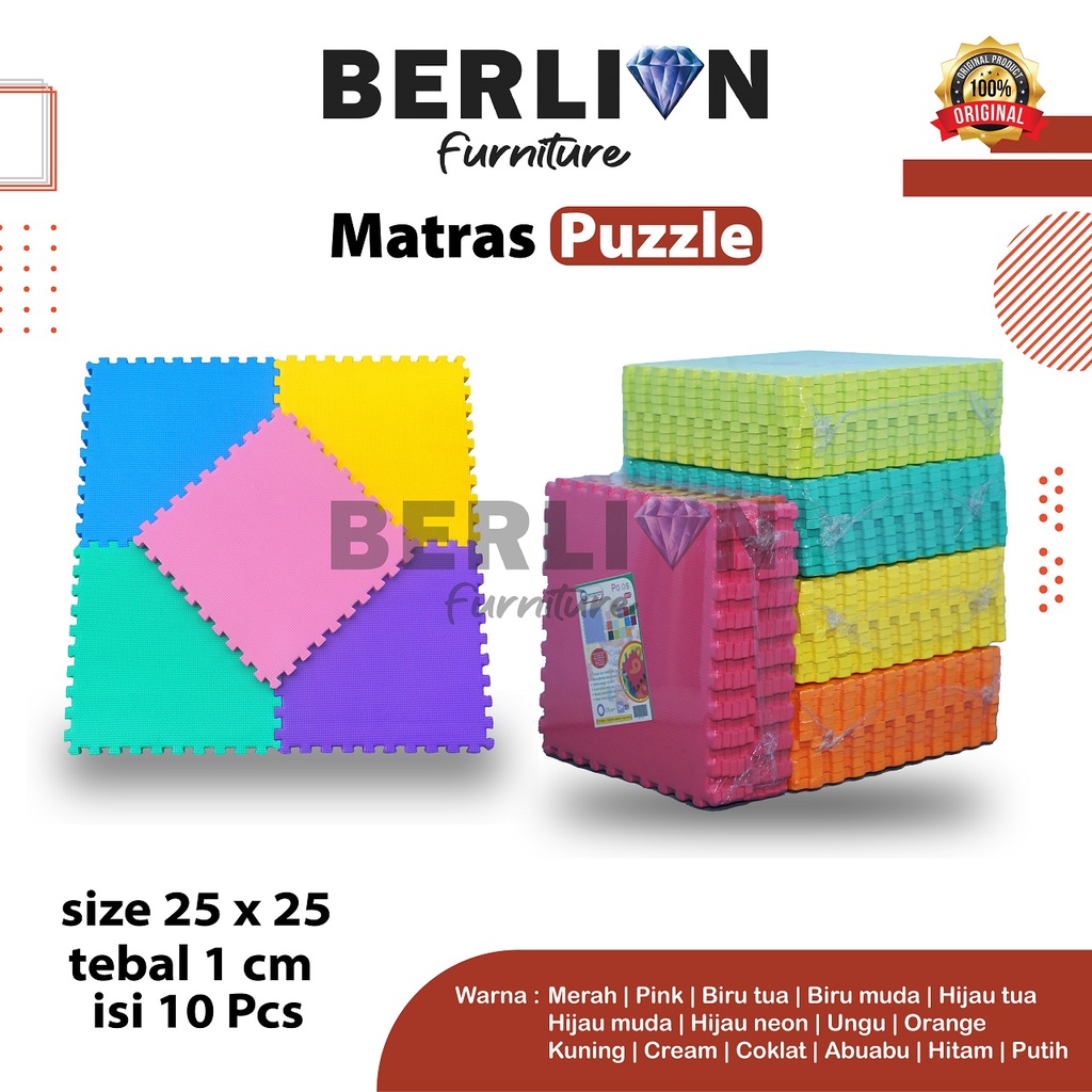 Matras Puzzle 25x25 Tbl 1 Cm isi 10 Pcs / Alas Lantai / Playmat / Tikar / Karpet  / Alas Bermain anak