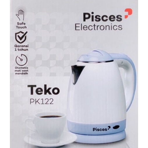 Kettle Listrik Teko Pemanas Air 1.2L Pisces PK122