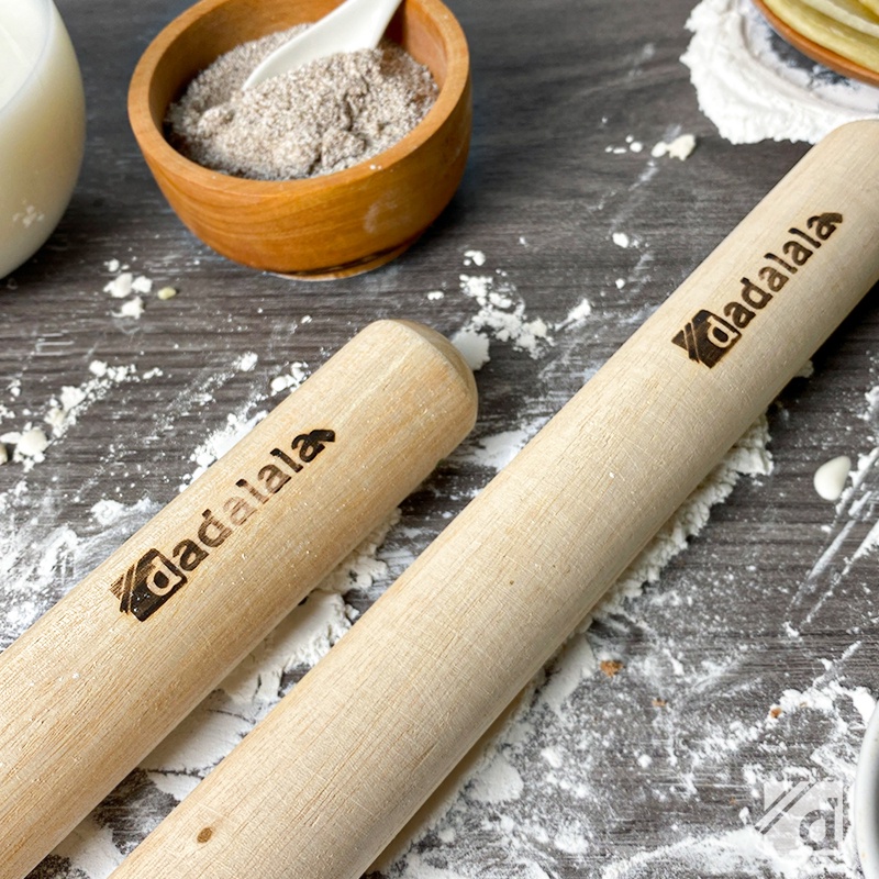 DADALALA Rolling Pin Kayu (Adonan Kue) Model Stick Ukuran 35 Cm Bahan Kayu Mahoni