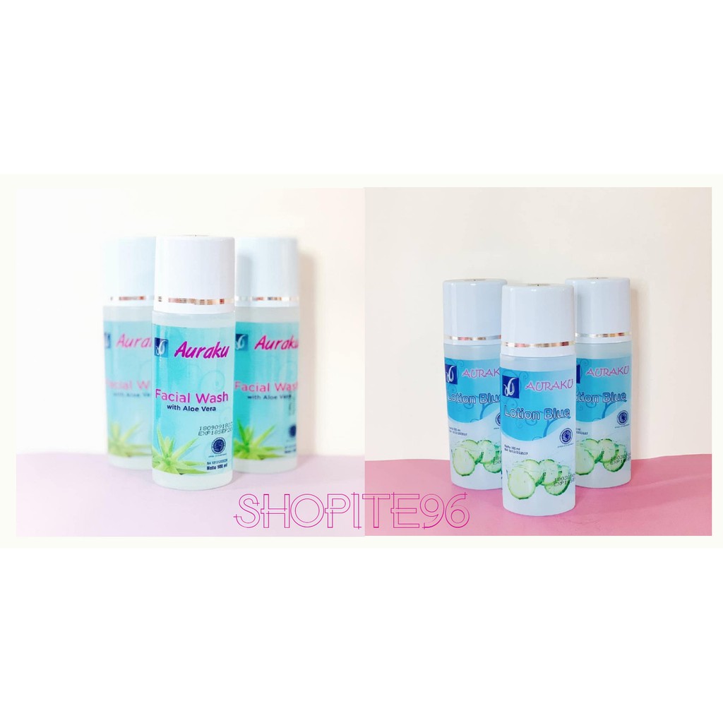 PAKET AURAKU AURA SKIN SOLUTION PEMBERSIH WAJAH UNTUK KULIT NORMAL SKIN FACIAL WASH ALOE VERA