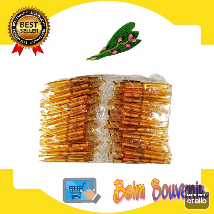 

TERMURAH 100 PCS Souvenir Pernikahan Nikah Pulpen Emas Motif Bunga Kemasan Plastik