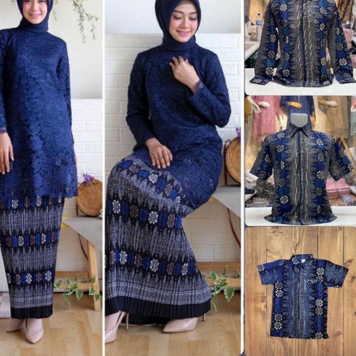 LANGSUNG KIRIM.. BAJU BATIK COUPLE / COUPLE SARIMBIT / COUPLE KEBAYA BROKAT TUNIK SET KEMEJA BATIK M