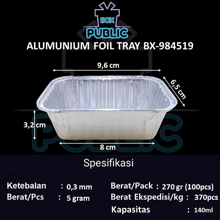 Alumunium foil Tray cup BX 984519 + tutup / Aluminium foil tray cup BX-984519