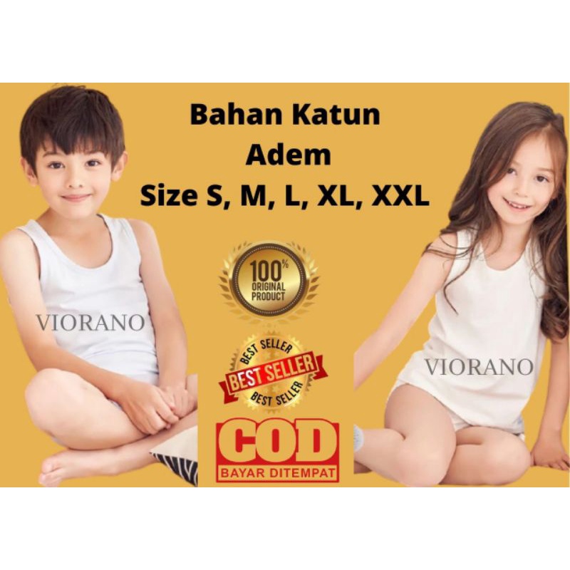 Singlet Anak Laki-laki Perempuan Agree Kids St02 Unisex Putih Polos / Kaos Kutang Balita Bayi 0-9th Ukuran S-XXL