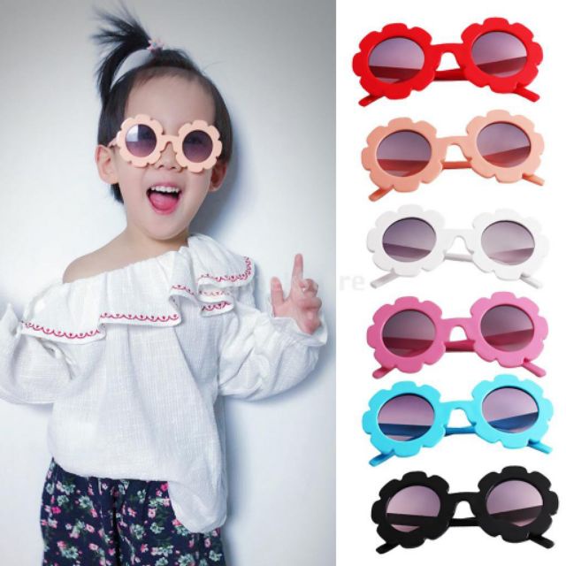 NEW - Kacamata Hitam Anak motif BUNGA lucu New Trend Fashion Terbaru