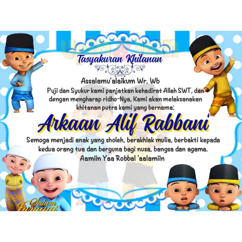 

Stiker Label Nasi Box Acara Khitanan - Aqiqah - Ulang Tahun Tema Upin Ipin