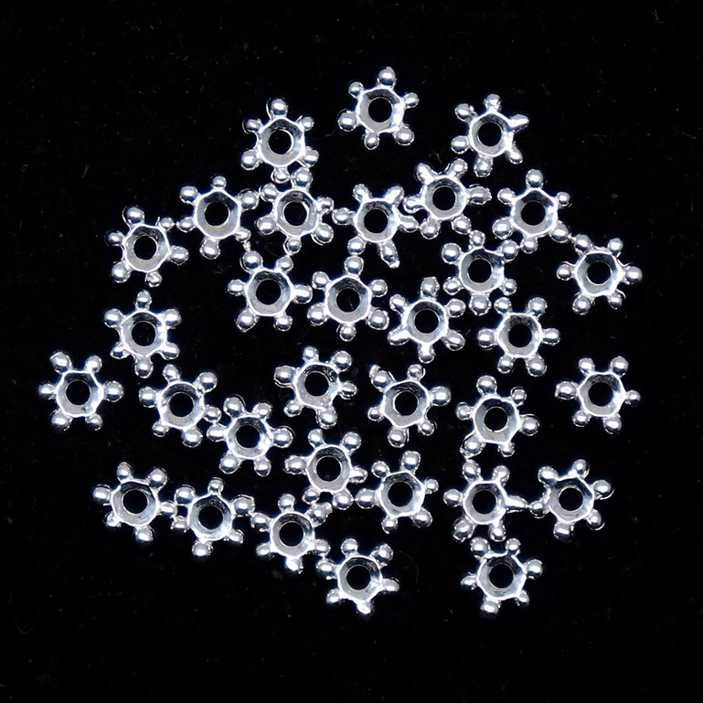 BAHAN PERAK 925 ASLI SPACER BENTUK BUNGA UKURAN 5 mm | MANIK SPACER GELANG SIZE 5 mm | MANIK MANIK S