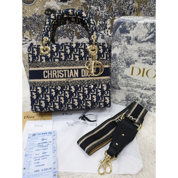Dior lady oblique kanvas-tas wanita premium