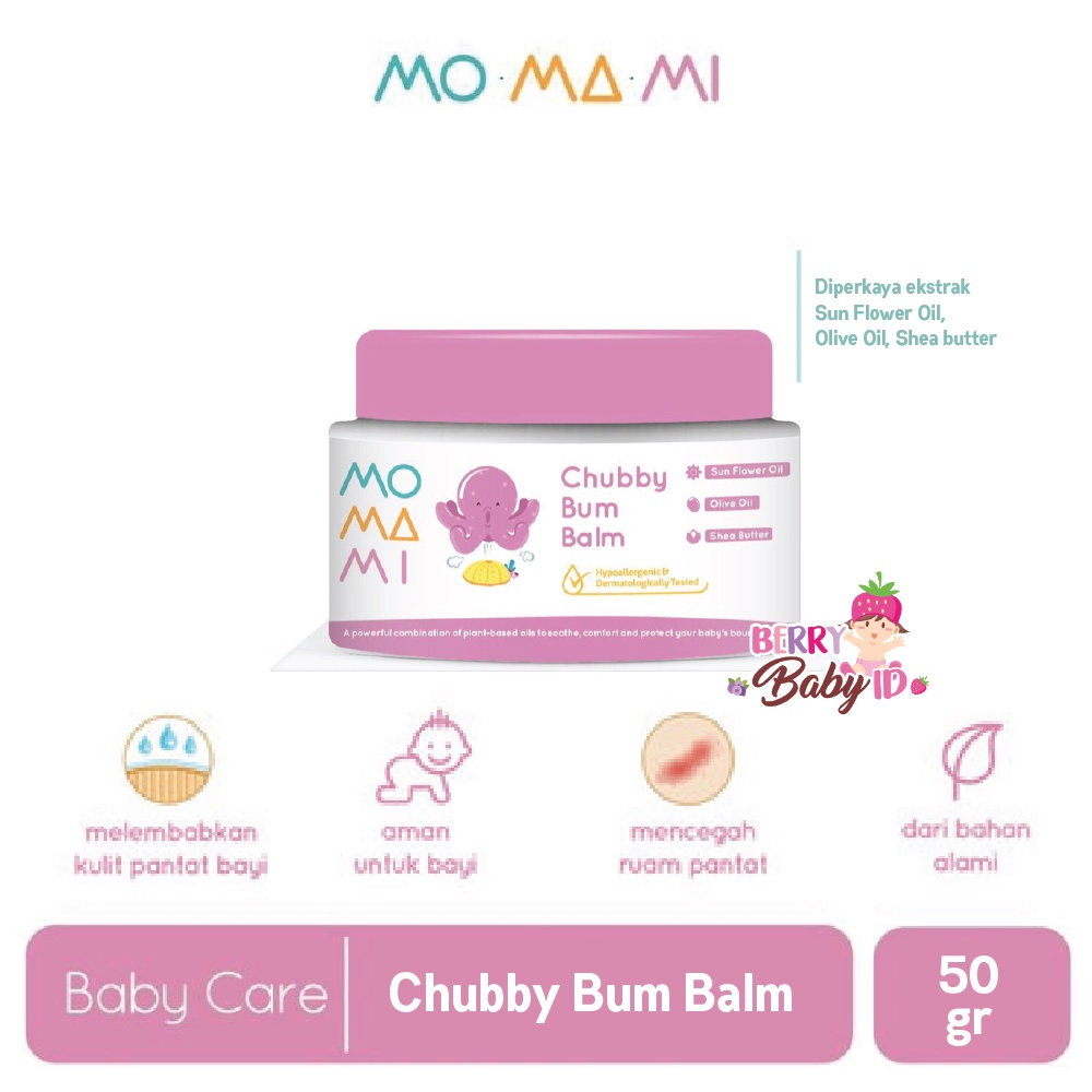 Momami Chubby Bum Balm Cream Ruam Popok Bayi Hypoallergenic 50 gr Berry Mart