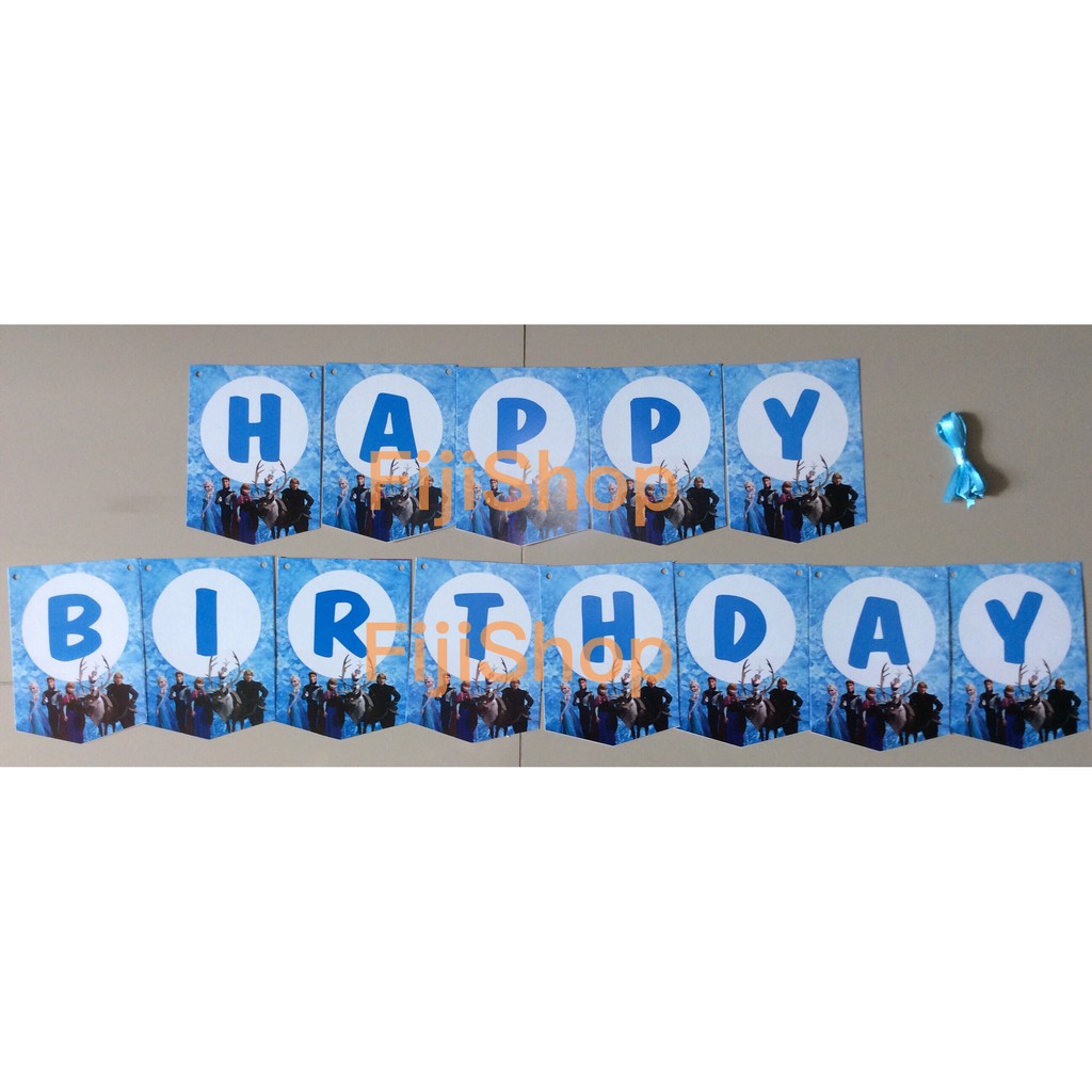 Banner Flag / Bunting Flag Ultah Karakter Frozen Edition