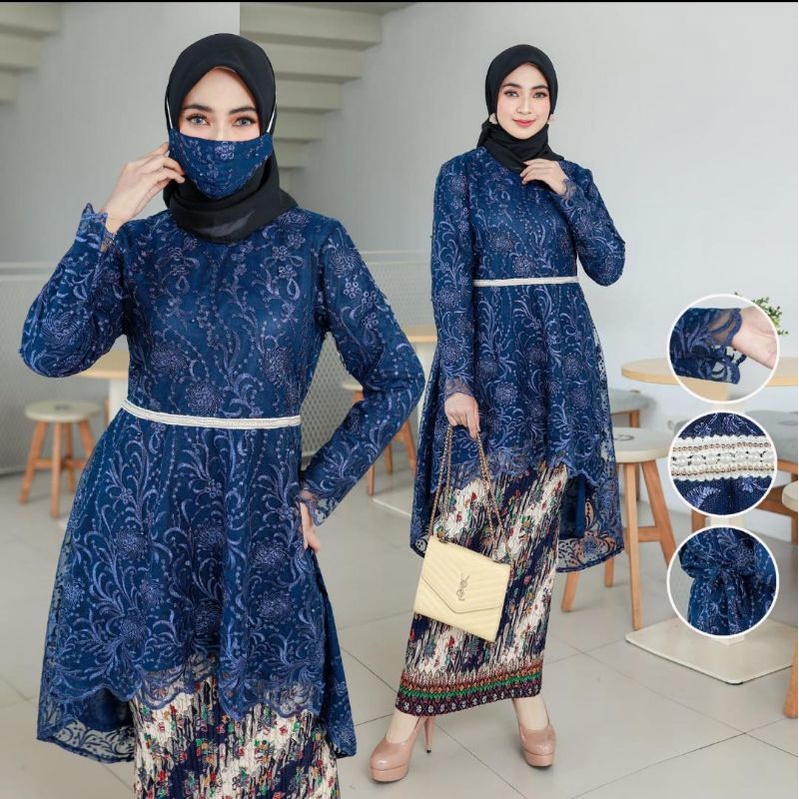 Kebaya Aurora Lesty / Kebaya Modern / Kebaya Wisuda / Kebaya Remaja / Baju Kebaya Kondangan / Setelan Kebaya Modern