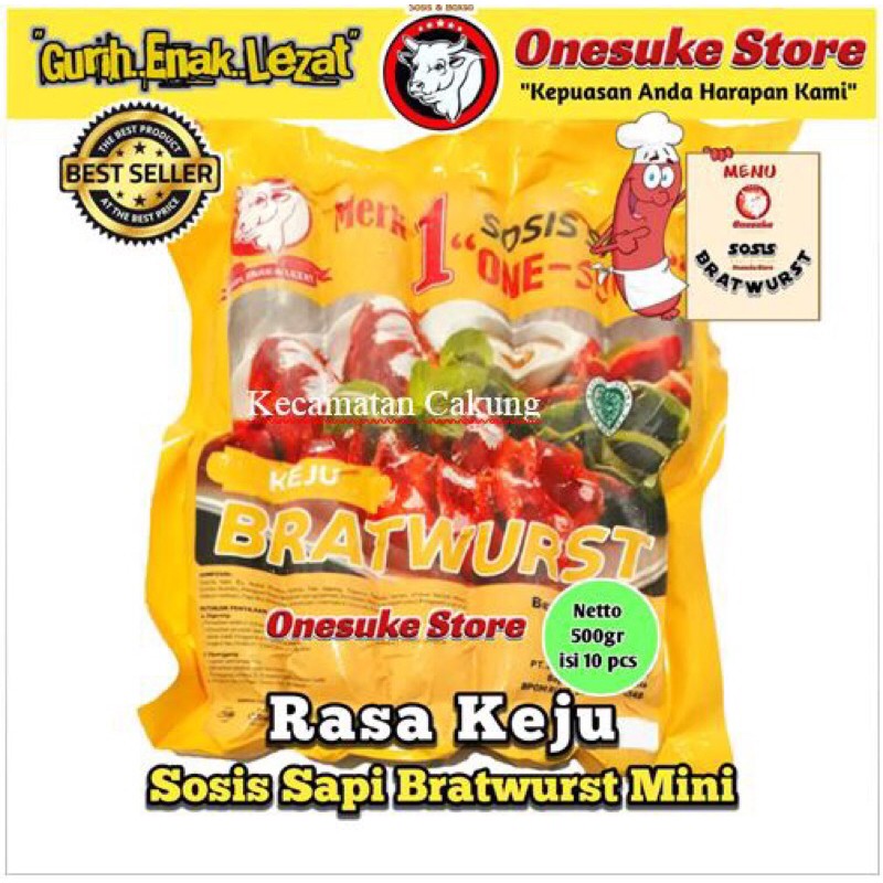 

SOSIS one suke Rasa KEJU Sosis Sapi Bratwurst isi 10pcs 500gr