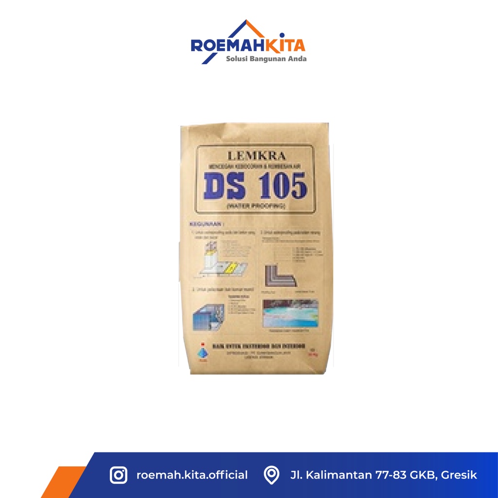 MORTAR LEMKRA DS 105 ABU LEMKRA HEAVY DUTY WATERPROOF 5 KG | Semen Instan anti bocor | Semen Instan