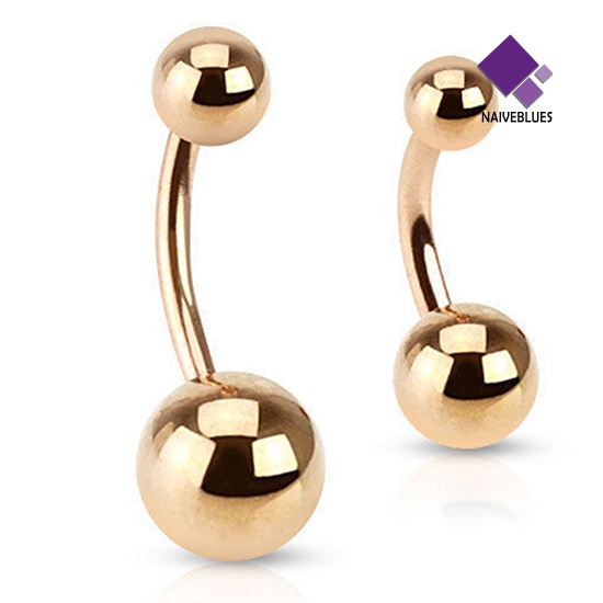 Cincin Tindik Tubuh Bentuk Bola Barbell Bahan Stainless Steel