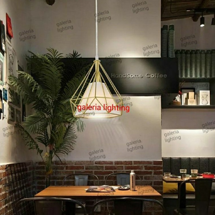 Lampu gantung minimalis kap industrial meja makan cafe tipe 8118/25cm