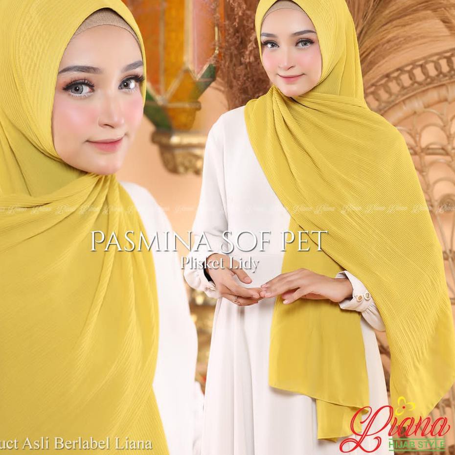 ♂ Jilbab Pashmina Plisket Sof Soft Pad Pet Ori Liana Hijab ➣