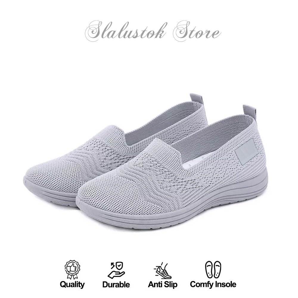 Sepatu Wanita Sneakers Import - Sneaker Wanita SIONS T-12 Slip-On Shoes - Sepatu Olaharaga Cewe Santai