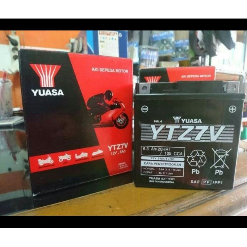 Aki Yamaha N-Max Yuasa YTZ7V,12Volt-6AH,Asli Yuasa
