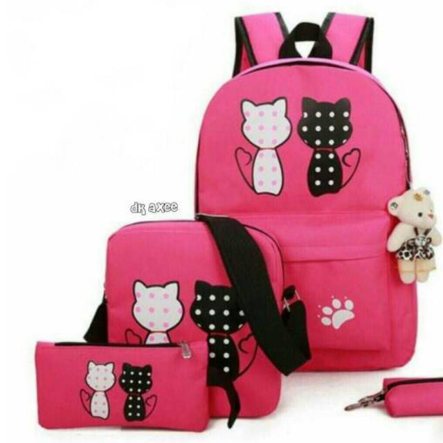 

Promotermurahterlarisbackpack 3 in 1 nekopawtas sekolahtas beranak murah
