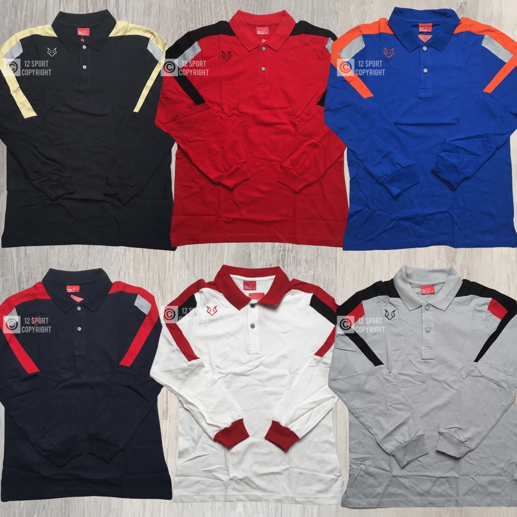 12SPORT - Kaos Polo Olahraga Dick Wolves PSP-18 Lengan Panjang Katun Waffle