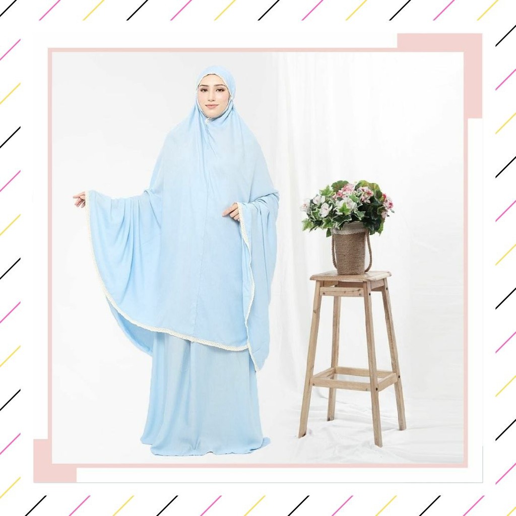 [ PROMO BERKAH  ] Mukena Cantik tazkia/tazbiya plain blue