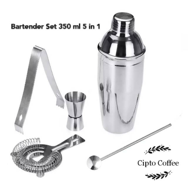 Coocktail Bartender Set 5 In 1 Drink Shaker Milk Bar 350