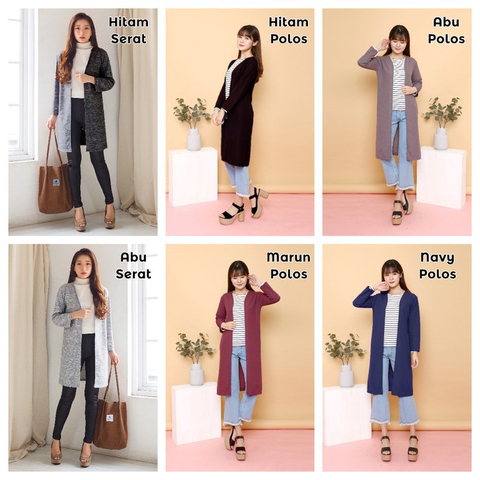 Cardigan Chamele  Long Callie Wanita / Outerwear Wanita Basic Panjang