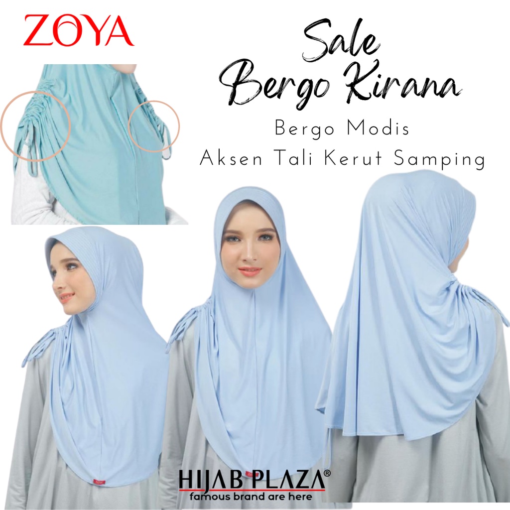 Jilbab Instan  Bergo Polos Zoya Bergo Kirana Tali Serut Samping