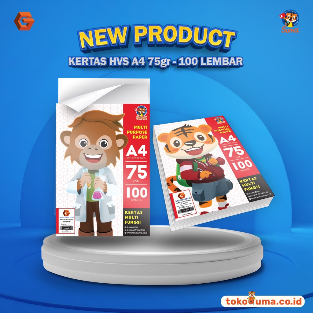 

SUMA Kertas Print A4 HVS 75 Gr (Isi 100 Lembar)