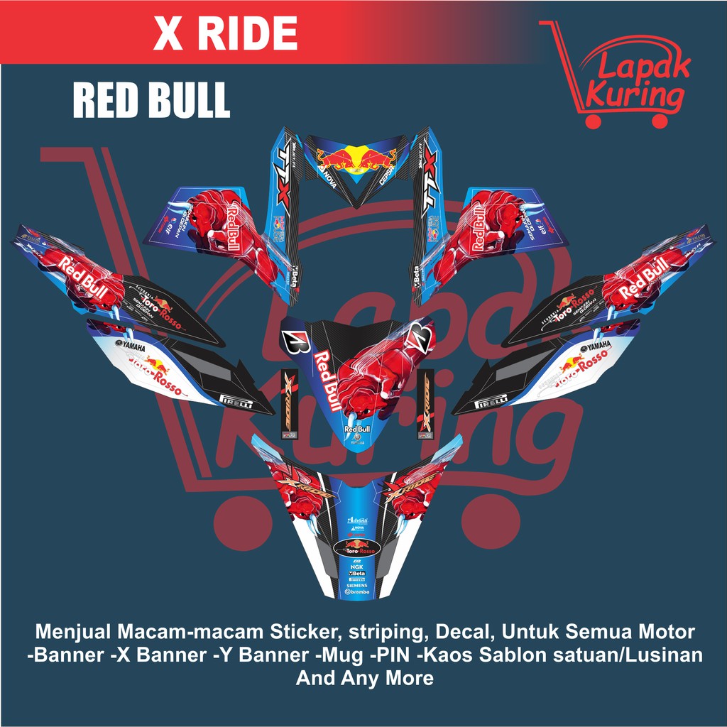 DECAL STICKER MOTOR YAMAHA X RIDE FULL BRANDING BIRU