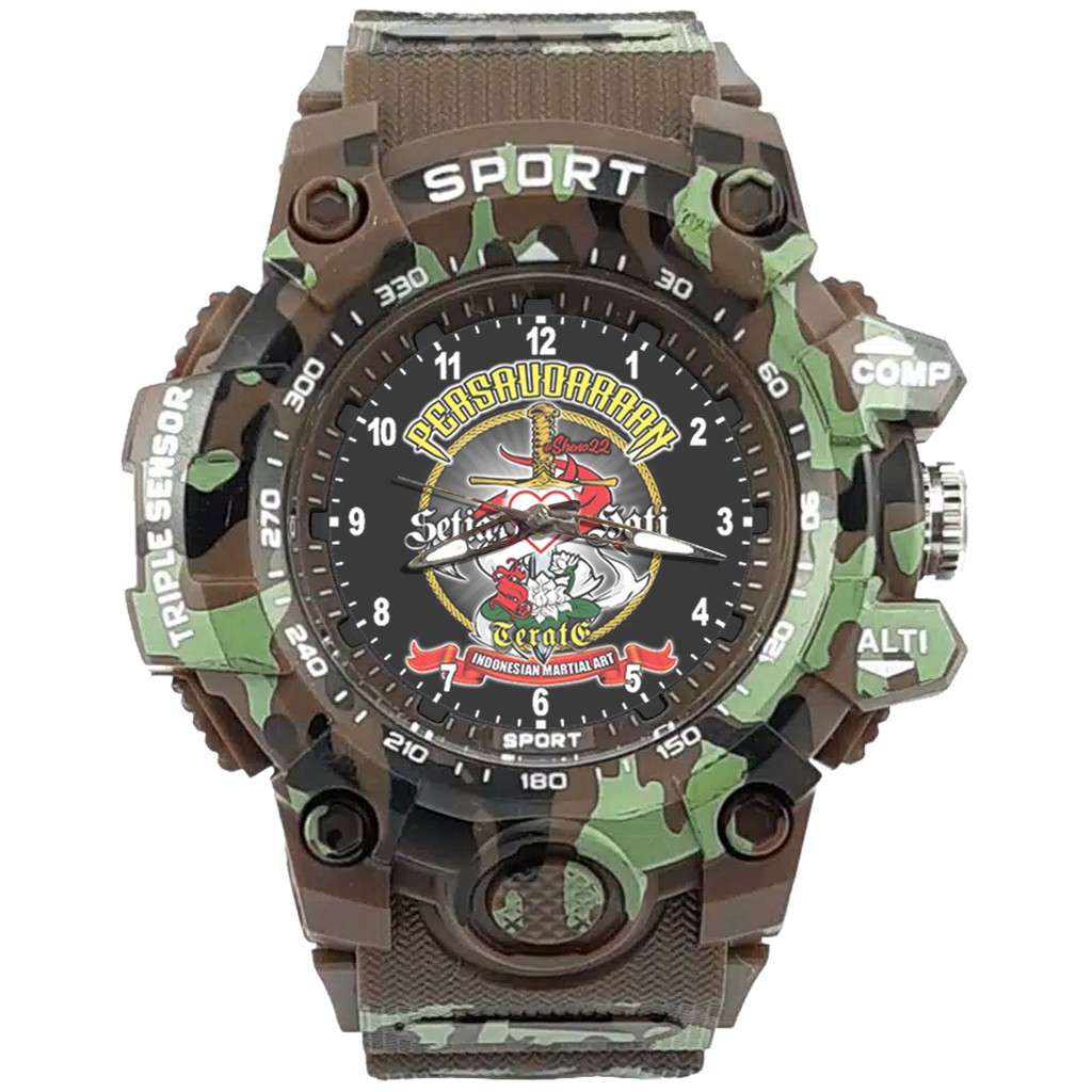 {Istimewa} Jam Tangan PERSAUDARAAN SETIA HATI TERATE - SH 15 Coklat Army Water Resistant