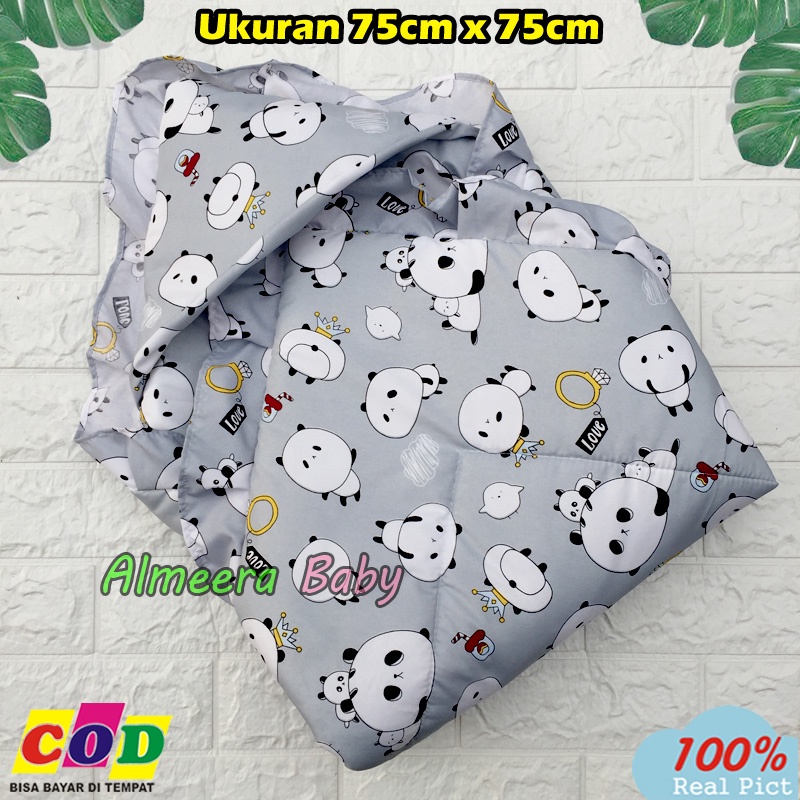 Almeera Baby - Selimut Bayi Badcover Bayi Baru lahir Topi Hoody Tebal dan Halus Ukuran 75cm x 75cm