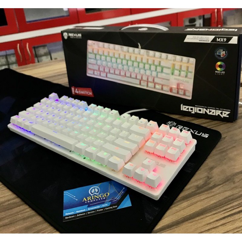 Keyboard Rexus GAMING MECHANICAL RGB MX9 TKL WHITE-BLUE SWITCH