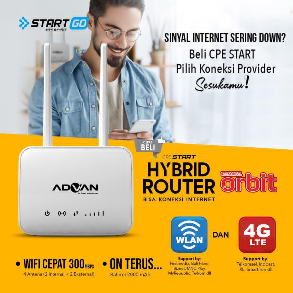 ADVAN ROUTER CPE START 4G LTE + WLAN GARANSI RESMI