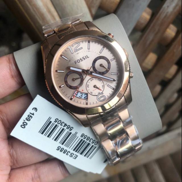 Jam Fossil Cewek Perfect Boyfriend Rosegold Stainless ES3885