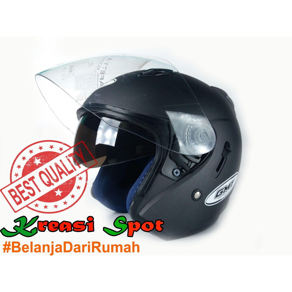  HELM  DOUBLE VISOR  KEREN GMT SOLID WARNA  ABU DOFF Shopee 