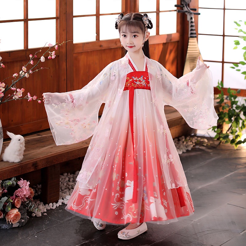 Children's Han Costume Girls' ancient costume super fairy elegant Chinese style autumn Tang Costume