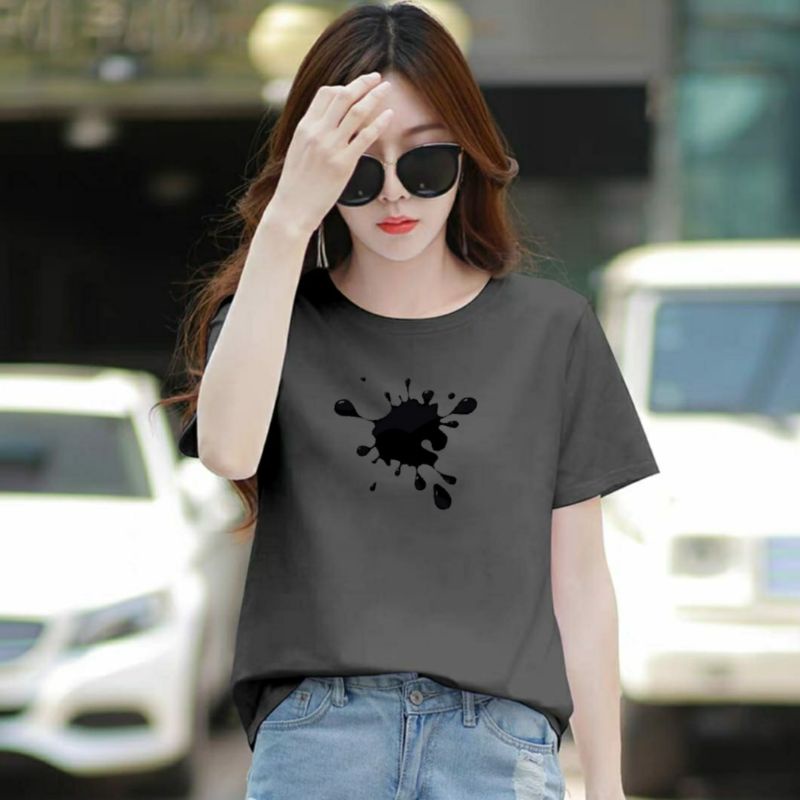 Kaos Wanita SPLASH Kaos Oblong Wanita Lengan Pendek Atasan Tshirt Wanita