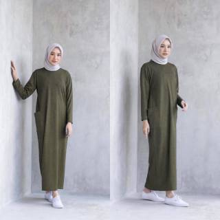 Realpict Gamis Ravia Rajut Dress Muslim Remaja Casual ...