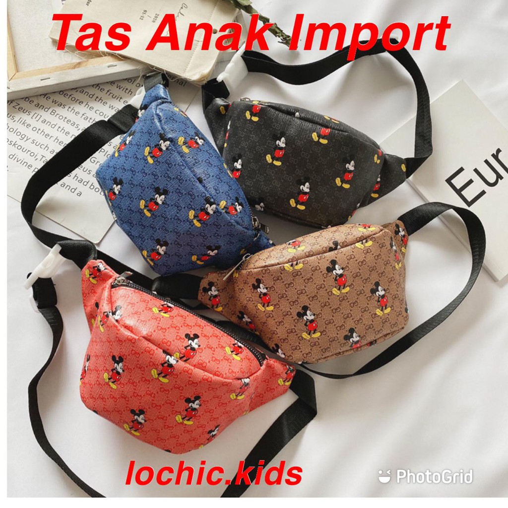 (LOLI-JKT) Tas Fashion MICKEY MOUSE Anak Perempuan, Tas pinggang/selempang (LOCHIC)