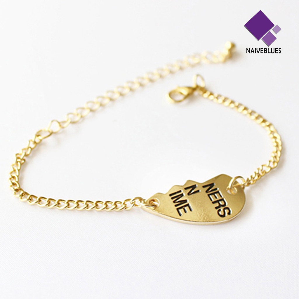 2pcs Gelang Bangle Bahan Alloy Bentuk Hati Untuk Wanita