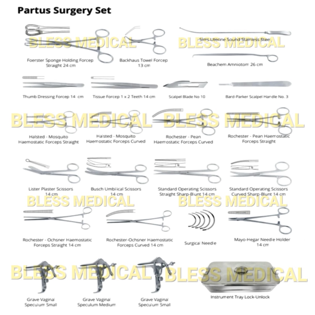 Partus Surgery Set of 24 Original /Set Partus Besar