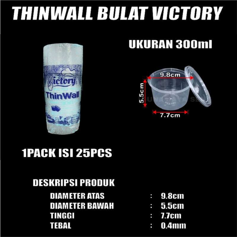 Thinwall Bulat Ukuran 200ml 300ml 400ml 450ml 650ml 750ml Per Pack Mangkok Bowl Plastik SBY