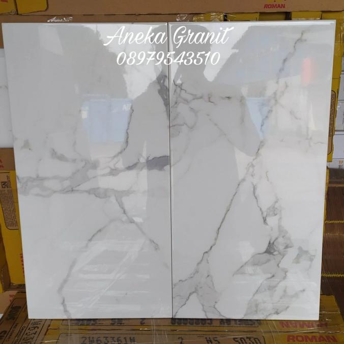 KERAMIK LANTAI Keramik Dobeloding 30x60 Roman Dshelby Carrara tekstur Glossy.